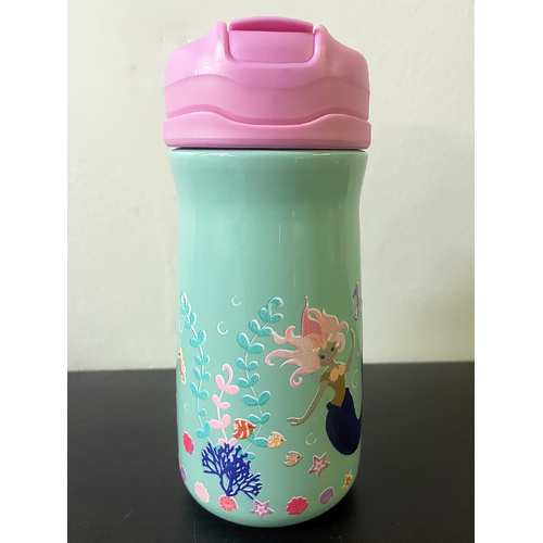 Ladelle Drink Bottle 370mL Kids Stainless Steel Double Wall Mermaids 517747