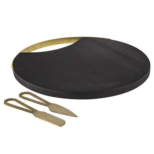 Tempa Orson Cheese Set 3-Piece Black, The Ladelle Group 897562