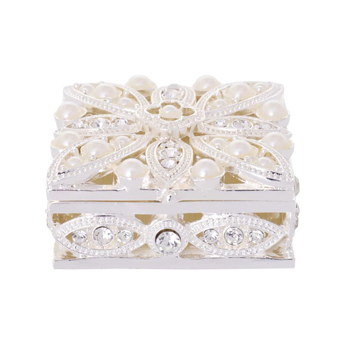 Trinket Box Pearl Diamond, Jewellery Case, Gibson Gifts 20755