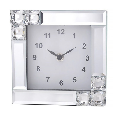 Clock Mirror Crystal 15cm Great Home Decor Gibson Gifts 20803