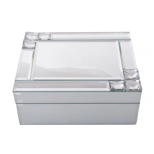 Jewellery Box Mirror Crystal 19cm Rectangle Gifts for Her Gibson Gifts 20805