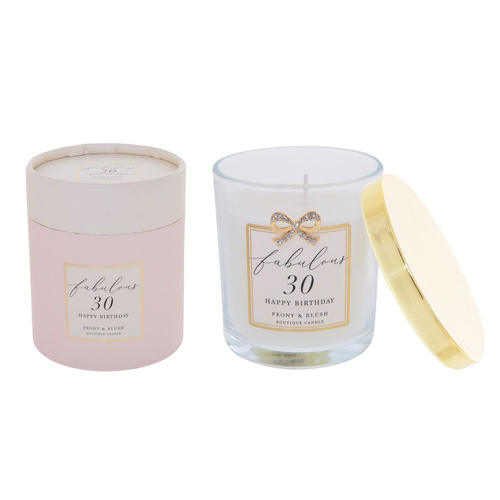 Scented Candle Jewelled Fabulous 30 Happy Birthday, Gibson Gifts 20847