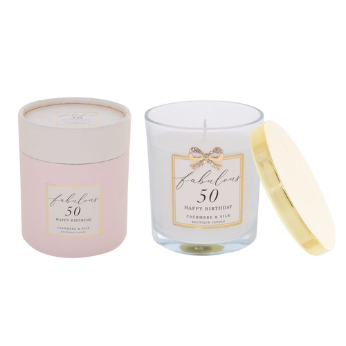 Scented Candle Jewelled Fabulous 50 Happy Birthday, Gibson Gifts 20849