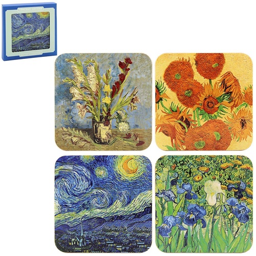 Artists Coasters Set of 4 Vincent Van Gogh, Gibson Gifts 26445