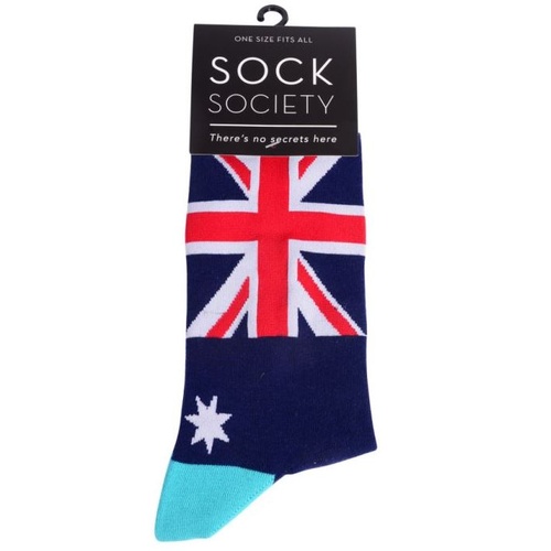 Sock Society Novelty Socks Unisex One Size Aussie Flag Blue 87760