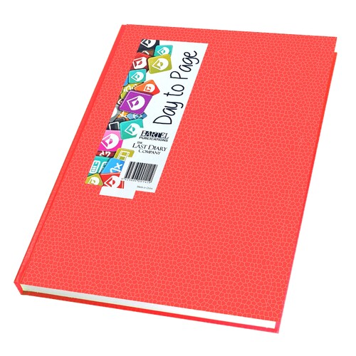 2025 Diary Everyday A4 Day to Page Casebound Orange Last Diary Company EA41BO