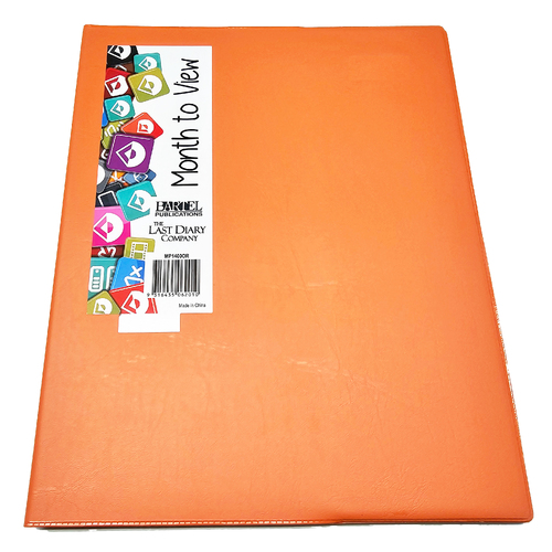 2025 Diary Planner Quarto Month to View Orange Last Diary Company MP1400OR