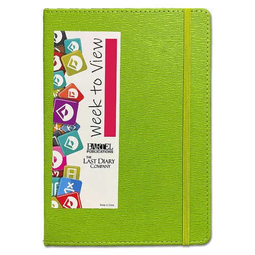 2024-2025 Financial Year Diary Becall A5 Week to View Green Last Diary Company FBA57GR