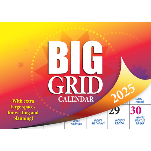 2025 Calendar Big Print Big Grid Wall Bartel BP502