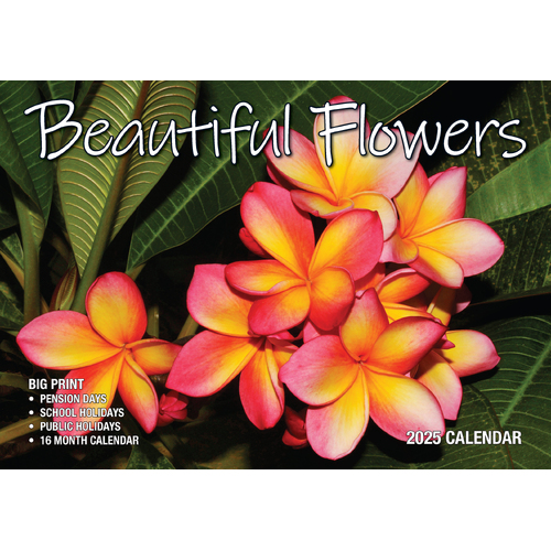 2025 Calendar Big Print Beautiful Flowers Wall Bartel BP503