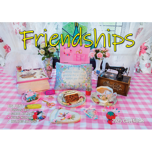 2025 Calendar Big Print Friendships Wall Bartel BP506