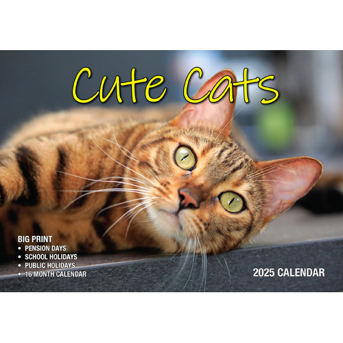 2025 Calendar Big Print Cute Cats Wall Bartel BP510