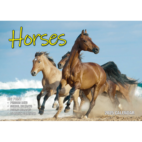 2025 Calendar Big Print Horses Wall Bartel BP514