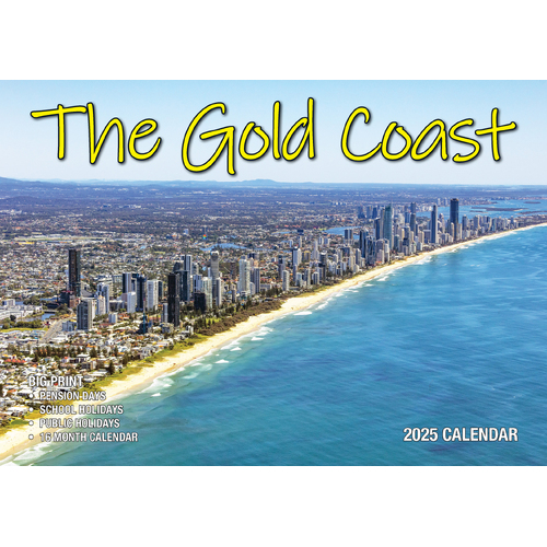 2025 Calendar Big Print The Gold Coast Wall Bartel BP527