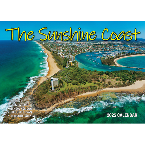 2025 Calendar Big Print Sunshine Coast Wall Bartel BP530