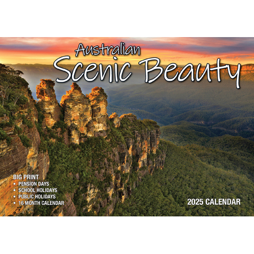 2025 Calendar Big Print Australian Scenic Beauty Wall Bartel BP561