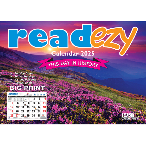 2025 Calendar ReadEzy This Day In History Wall Bartel RE501