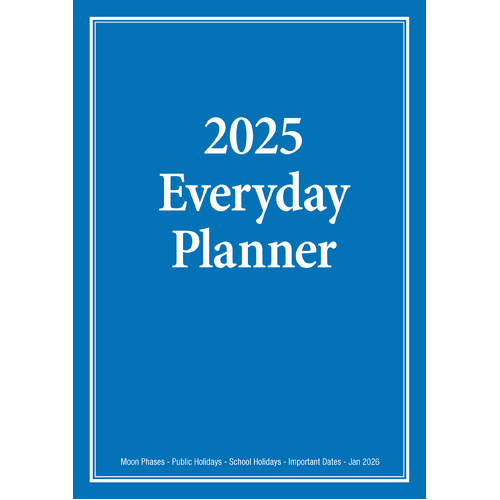 2025 Planner Everyday A4 Month to View Blue Bartel BG503