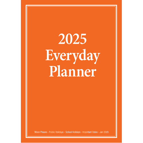 2025 Planner Everyday A4 Month to View Orange Bartel BG503