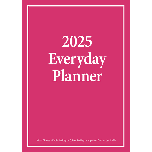 2025 Planner Everyday A4 Month to View Pink Bartel BG503