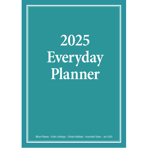 2025 Planner Everyday A4 Month to View Teal Bartel BG503