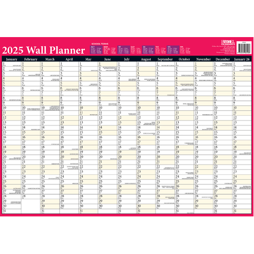 2025 Year Planner with Map of Australia A2 Wall Bartel SR502