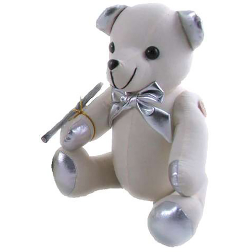 Elka Autograph Bear Large 38cm Silver Signature Bear 5606-SLR