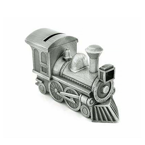 Landmark Money Bank Train 10cm Pewter Finish Nursery Decor NB012