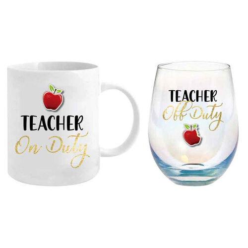 Mug & Stemless Gift Set Teacher On Duty MU002