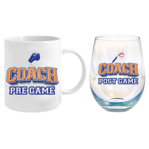 Mug & Stemless Gift Set Coach Pre Game MU004