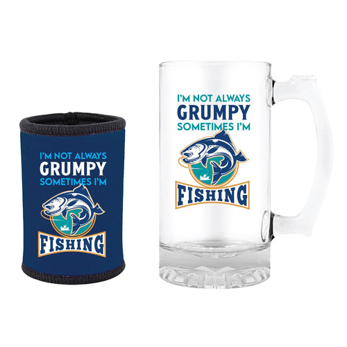 Tankard and Stubby Holder Gift Set 490mL I'm Not Always Grumpy Landmark BG1922