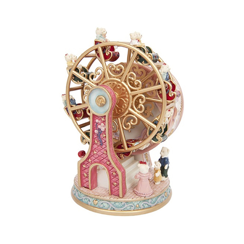 Music Box Ferris Wheel w/ Bears Resin Pink by The Russell Collection HI-CXRUOTA