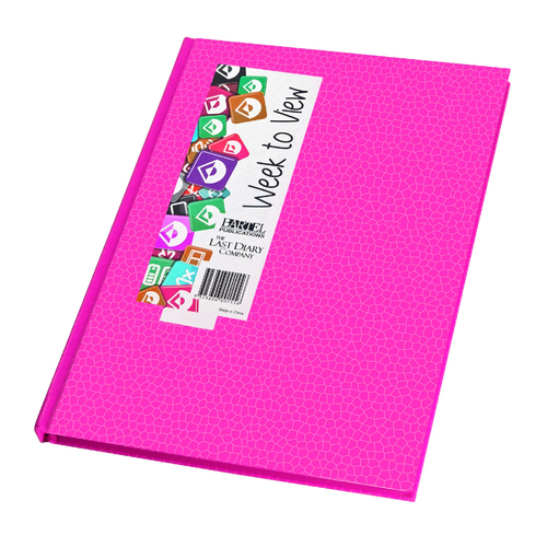 2025 Diary Everyday A5 Week to View Casebound Hot Pink Last Diary Company EA57HP