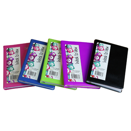 2024 Diary Pocket 70x104mm Week to View Hot Pink Last Diary Company D104HP