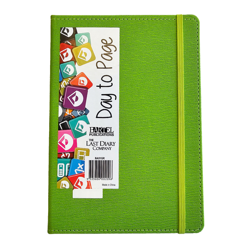 2025 Diary Becall A5 Day to Page Casebound Green Last Diary Company BA51GR