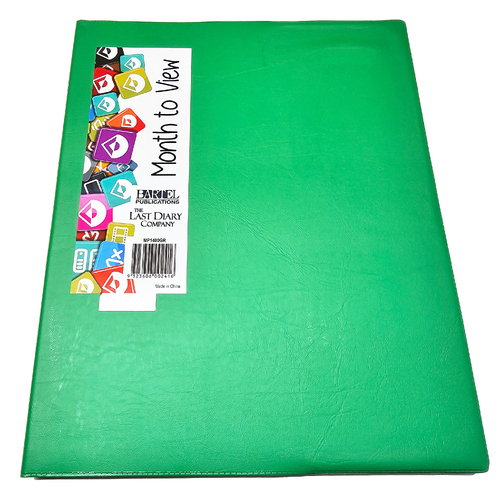 2025 Diary Planner Quarto Month to View Green Last Diary Company MP1400GR