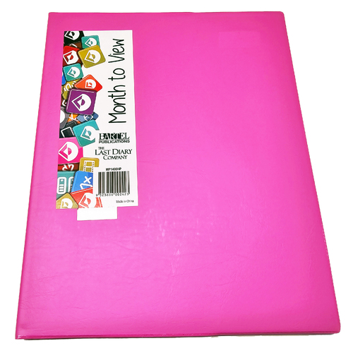 2025 Diary Planner Quarto Month to View Hot Pink Last Diary Company MP1400HP