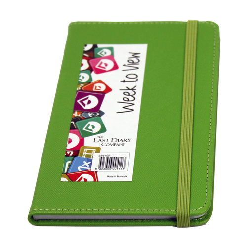 2024 Diary Becall B6 Week to View Casebound Green Last Diary Company BB67GR