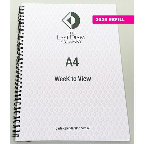 2025 Refill Victoria A4 Week to View Wiro by Last Diary Company VA47