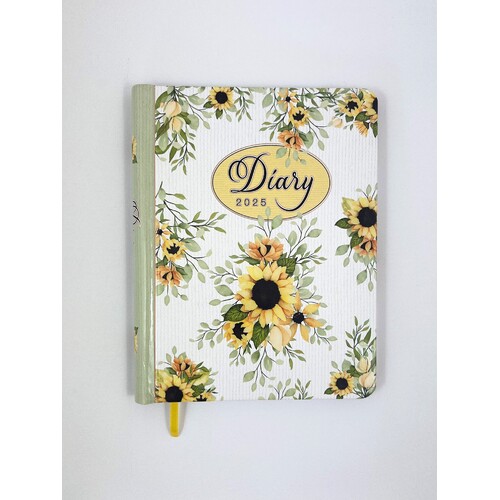 2025 Diary Fashion A5 Week to View Spiral Sunflowers, OzCorp D813