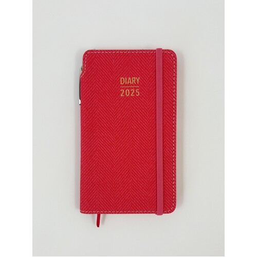 2025 Diary Contempo Slim Week to View w/ Pen Coral, Ozcorp D820