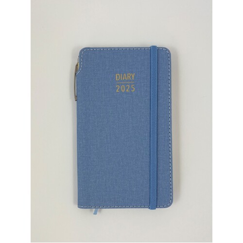 2025 Diary Contempo Slim Week to View w/ Pen Blue, Ozcorp D822