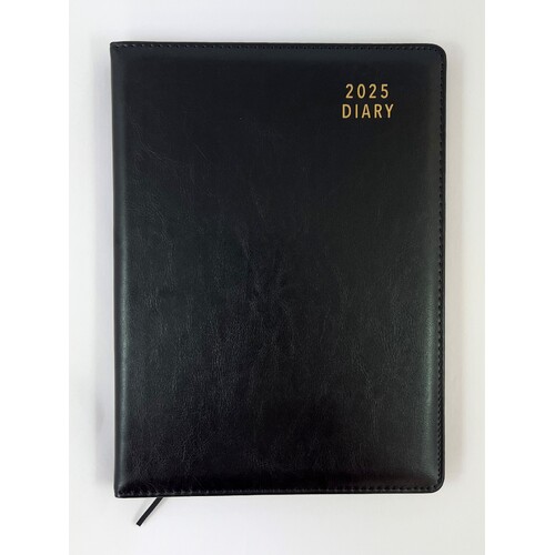 2025 Diary Contempo A4 Week to View Spiral Black, Ozcorp D829