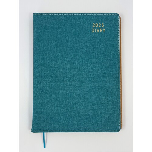 2025 Diary Contempo A4 Week to View Spiral Teal, Ozcorp D832