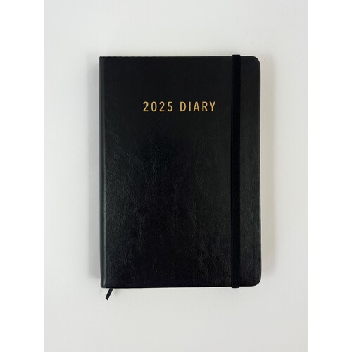 2025 Diary Contempo A5 Day to Page Black, Ozcorp D834