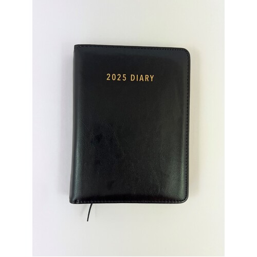 2025 Diary Contempo A5 Day to Page Spiral Black, Ozcorp D839