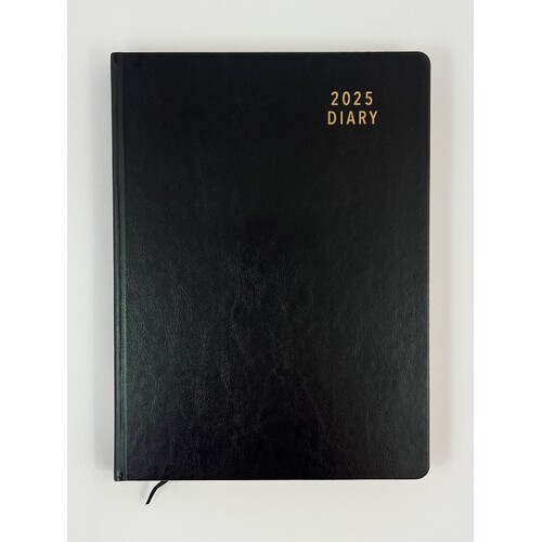 2025 Diary Contempo A4 Day to Page Black, Ozcorp D844