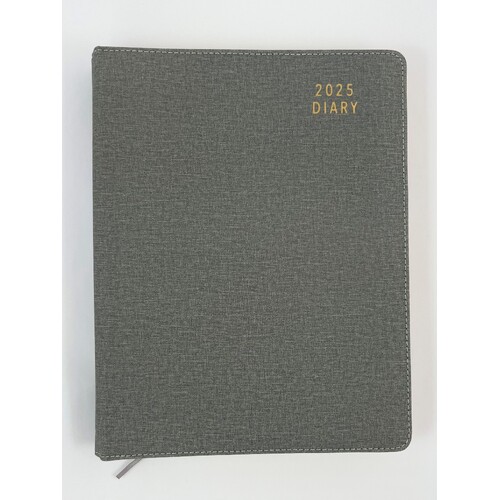 2025 Diary Contempo A4 Day to Page Spiral Grey, Ozcorp D851