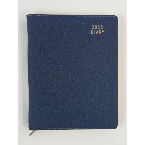 2025 Diary Contempo A4 Day to Page Spiral Blue, Ozcorp D852