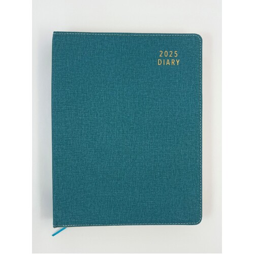 2025 Diary Contempo A4 Day to Page Spiral Teal, Ozcorp D853.